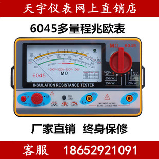 原装 精品天宇TY6017TY6018TY6045绝缘电阻表兆欧表500V1000V摇表