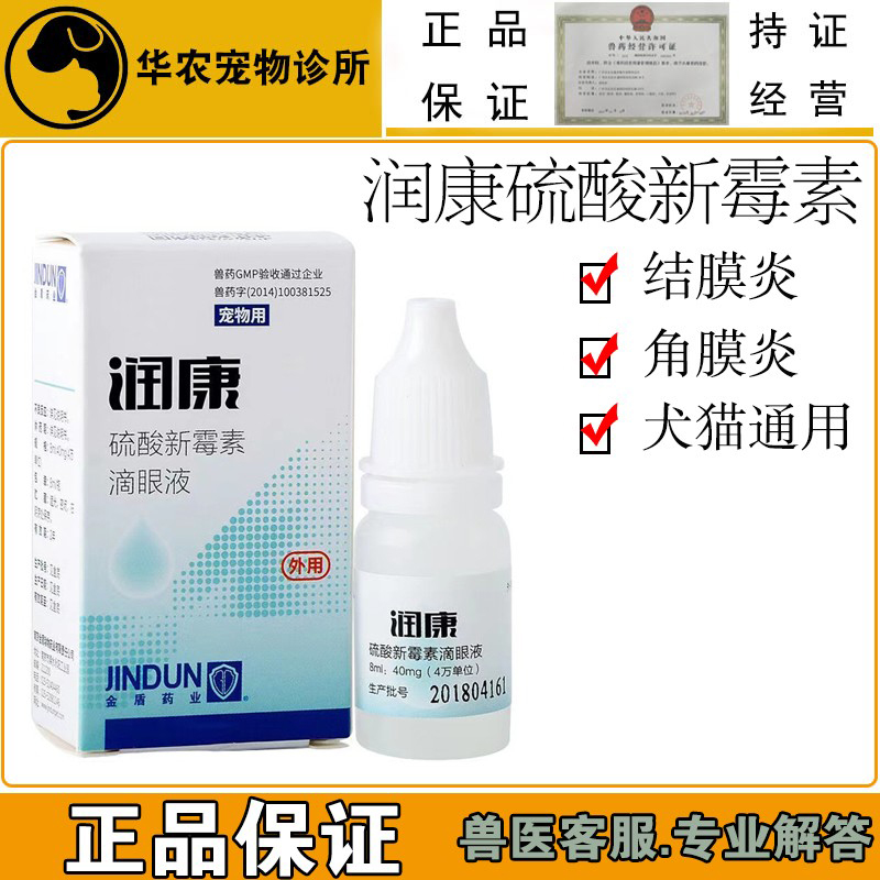 金盾润康新霉素滴眼液兽药犬猫