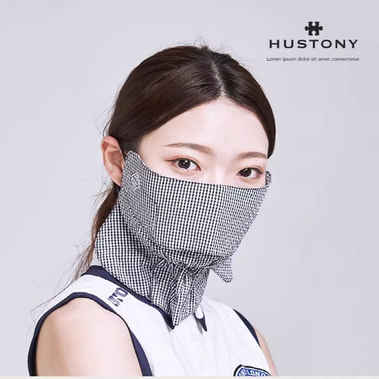 韩国hustony高尔夫防晒面罩防紫外线golf服装女夏户外透气面纱口
