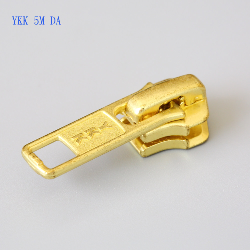 正品ykk拉头5号自锁da拉头金铜色手工皮艺五金码装拉链配件