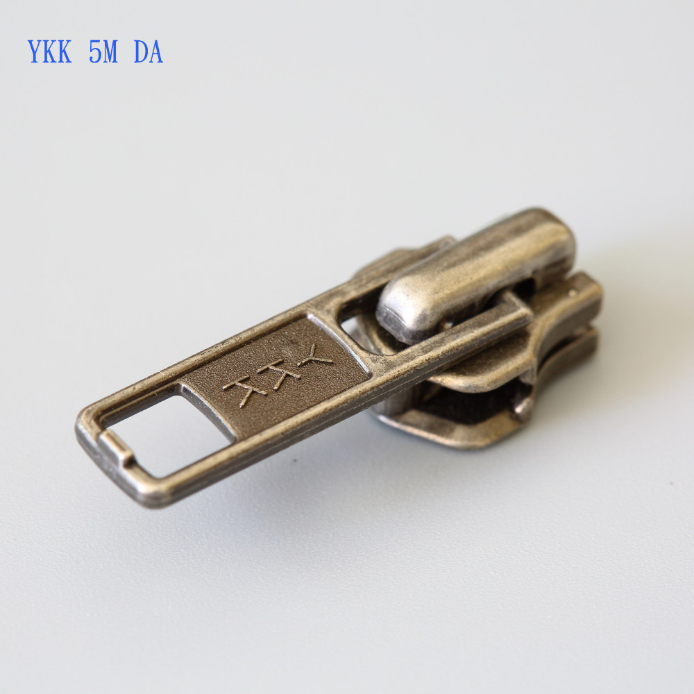 正品ykk拉头5号自锁da拉头古银色手工皮艺五金码装拉链配件