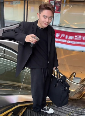 潮宽松春秋宴会发型师美发造型师
