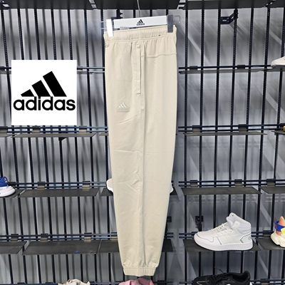 阿迪达斯Adidas 针织休闲运动舒适束脚裤男款淡灰 IT3944