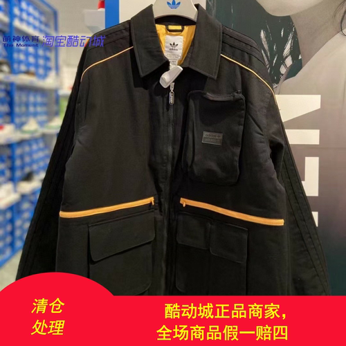 阿迪达斯运动休闲工装夹克棉服