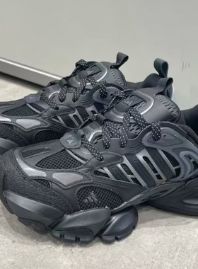 阿迪达斯男鞋XLG RUNNER DELUXE黑色机能风巴黎平替运动鞋JR3086