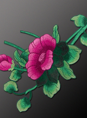 牵牛花大片重工布贴 彩色刺绣花贴DIY晚礼服装饰辅料补洞 手缝款