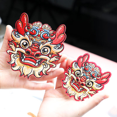龙头刺绣布贴好兆头大小款自粘