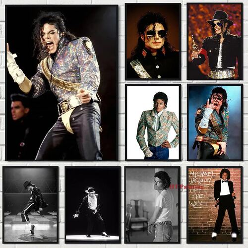 Michael Jackson Themed Canvas Painting Moon Walk Poster