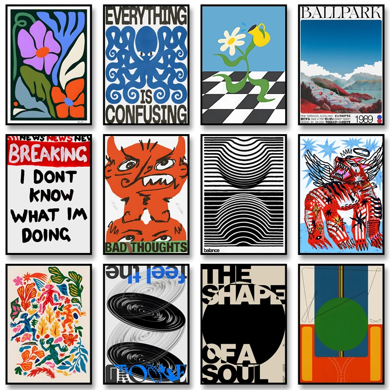 Vintage Abstract Feed Your Mind Classic Art Poster Self Care