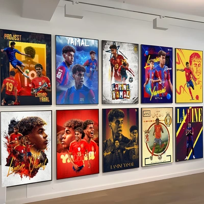 L-Lamine FootballStar Y-Yamal 27 Self-adhesive Art Poster
