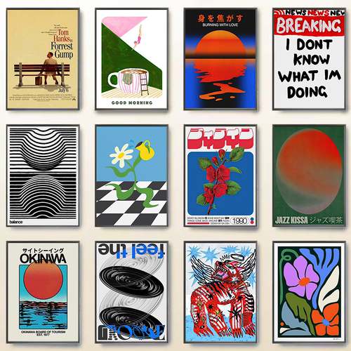 Modern abstract pop retro movie music travel poster print