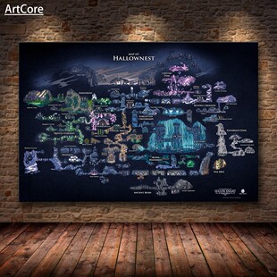 Hollow Knight Hallownest Map Game Poster  HD Canvas Wall Art