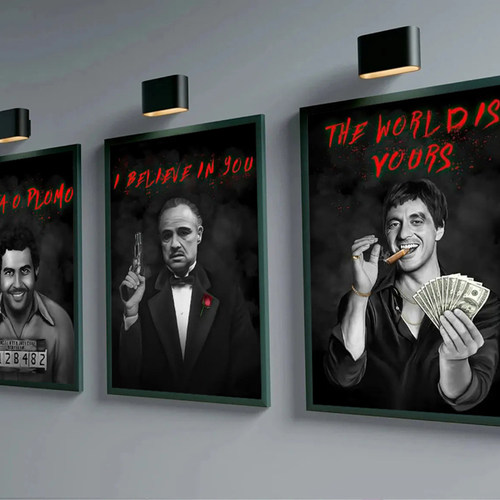 Movie Mafia Boss Legendary Figure Poster Canvas Art Decor