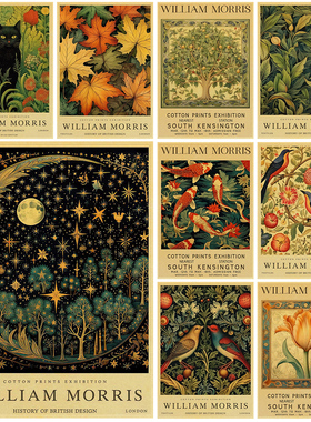 Vintage William Morris Posters Nostalgia Coffee Decoration