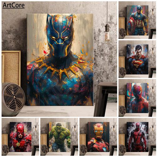 MINISO Poster Marvel Heroes Canvas Wall Art Print Spider