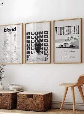 Modern Frank Ocean Blond White Ferrari Cars Album Posters