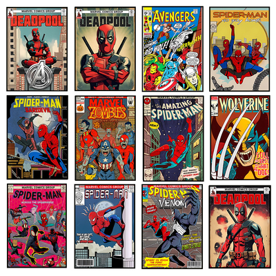 Wolverine Dead Spider Man Miniso Movie Superhero Art Poster