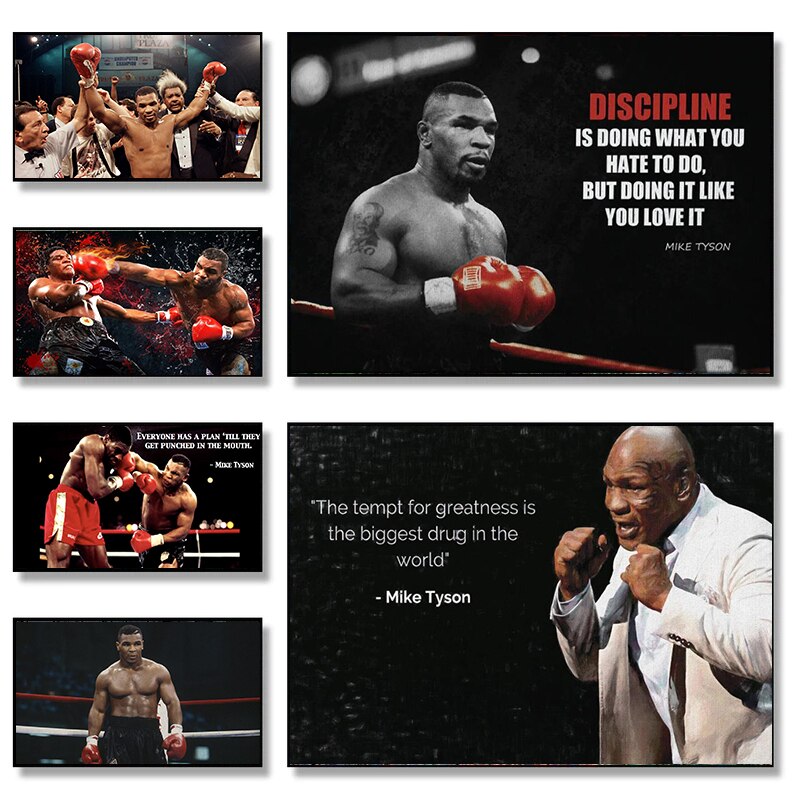 Mike Tyson Boxing Champion Motivational Quote Canvas Poster