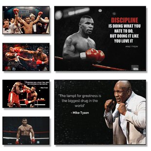 Mike Tyson Boxing Champion Motivational Quote Canvas Poster
