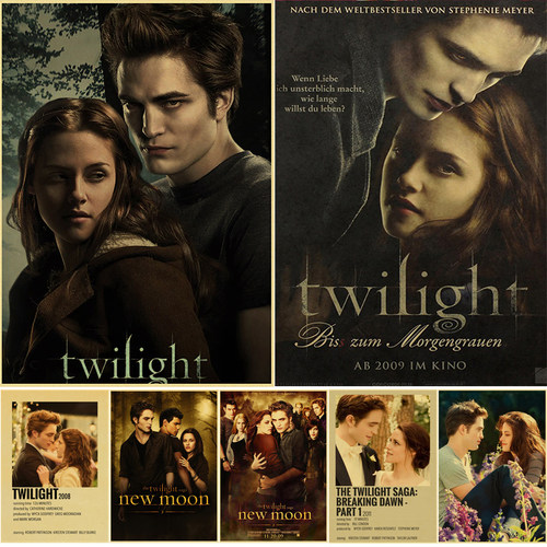 Movie Twilight Poster Edward Bella Retro Kraft Paper Prints