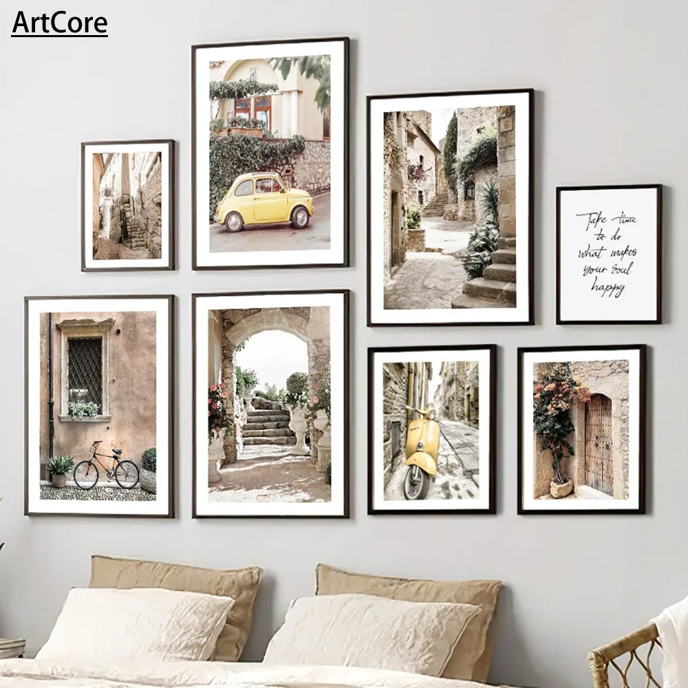 复古小镇汽车厂景观壁画