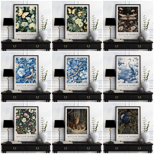 Neutral William Morris Art Poster Picture Botanical Animals