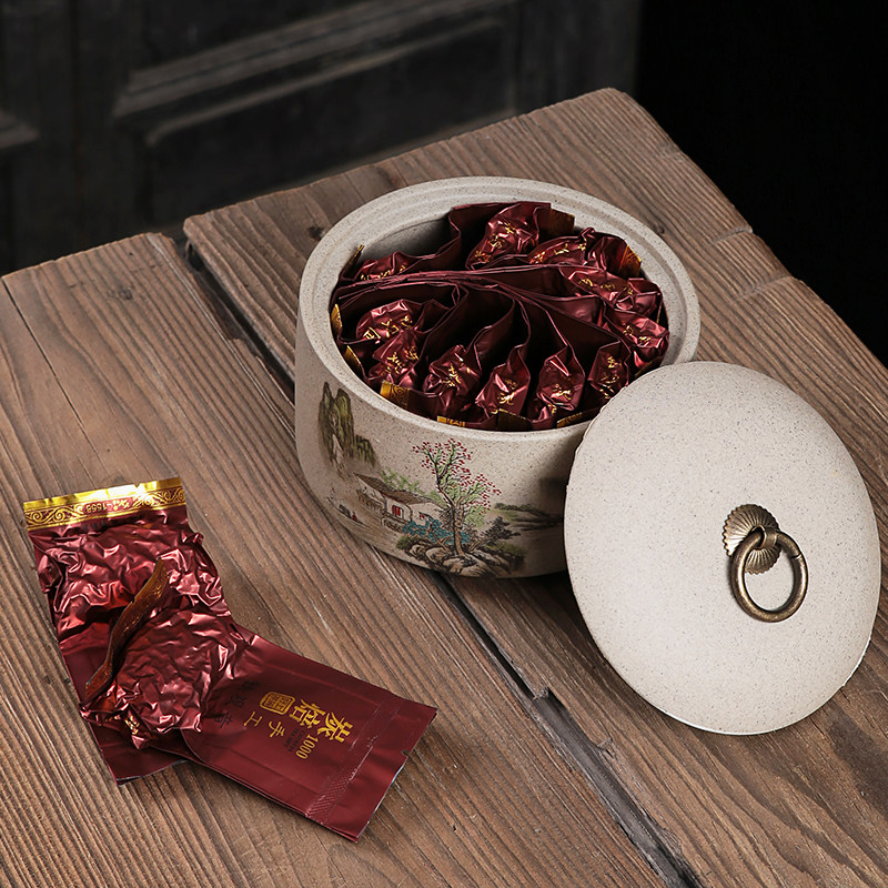 粗陶茶叶罐密封储存罐陶瓷家用防潮复古中国风茶缸普洱茶logo定制
