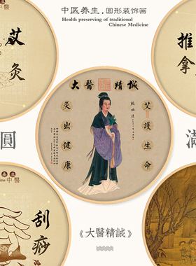 艾灸拔罐针灸中医文化形象挂画