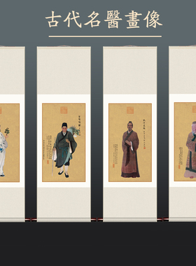 古代名医像中医馆可定制挂画