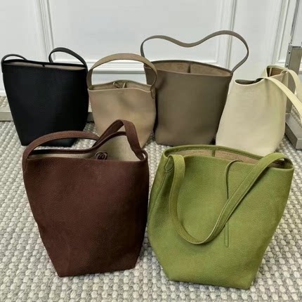 Qadın dəri çanta - böyük tutumlu bucket bag