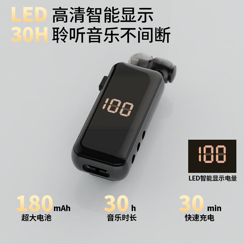 领夹式防风抗噪降噪外卖蓝牙耳机