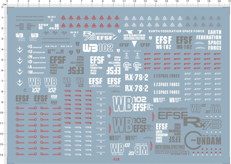 thumbnail for Gundam Model 1:35 Rx-78-2 Original Gundam Chest/Face. Special Decals [828]