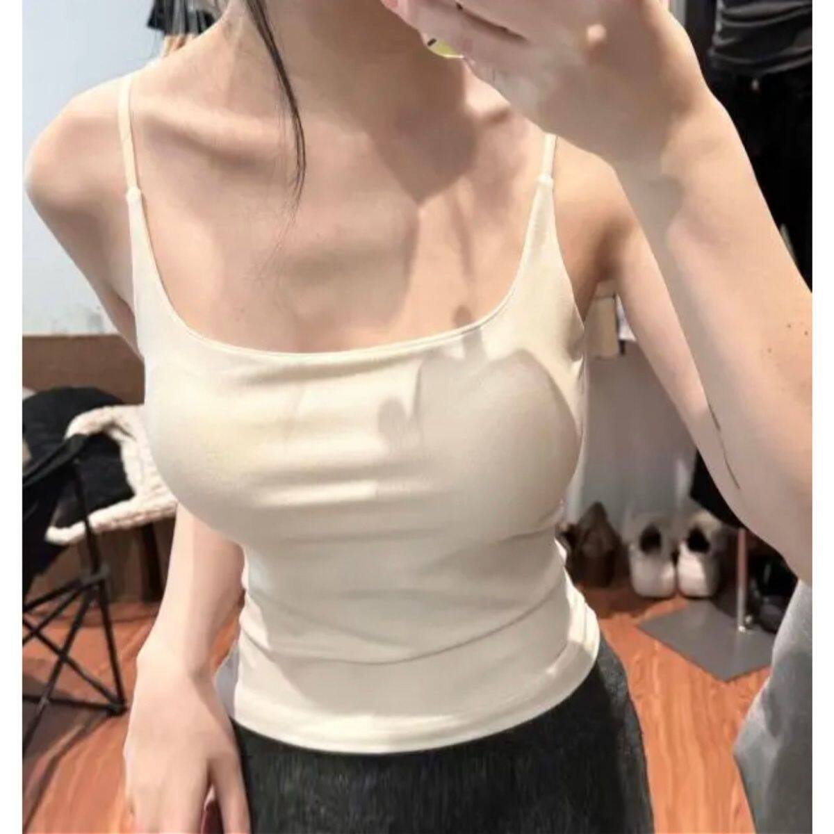 可外穿带胸垫美背一体吊带背心