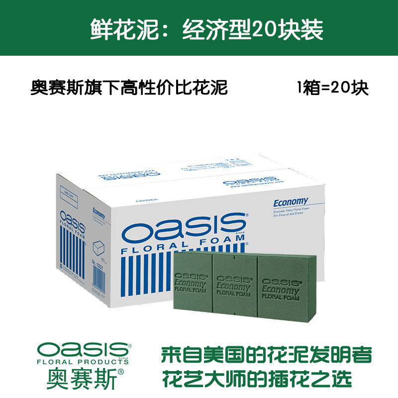 奥赛斯®花泥 oasis经济型20块装花泥 插花湿花泥鲜花泥 原奥塞斯