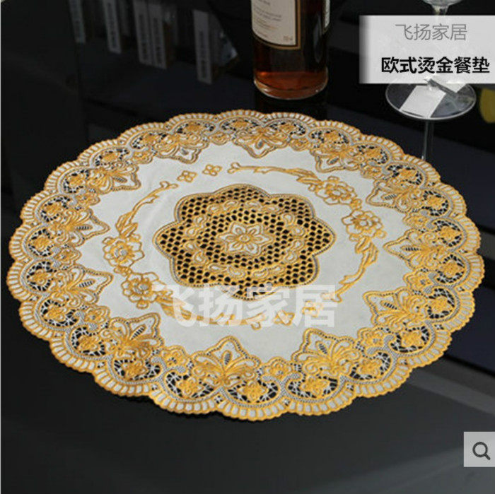 餐垫杯垫欧式烫金PVC花盆垫隔热免洗西餐垫茶几垫锅垫花瓶圆形垫,居家布艺,餐垫,淘宝优惠券,粉丝福利购,淘宝优惠卷