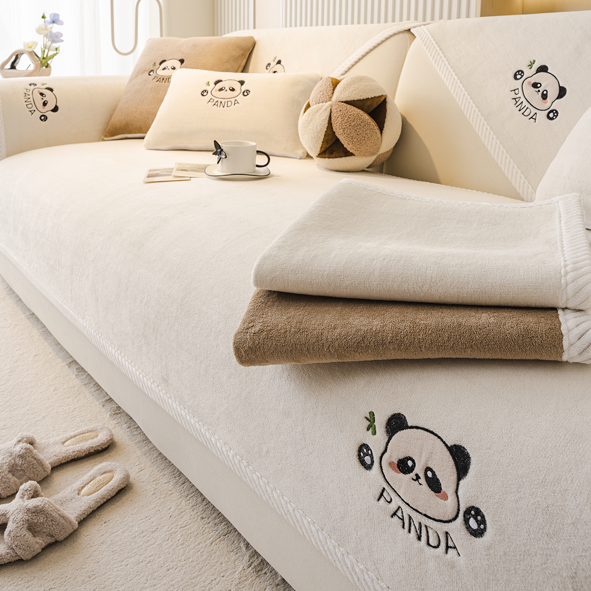 格莱雅牛奶绒沙发垫简约现代