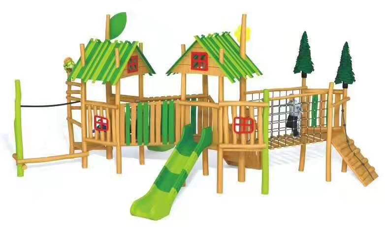 木制大型玩具滑滑梯攀爬体能非标