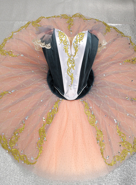 Akeylia 冷灰色专业芭蕾国际比赛演出服鱼骨分体式量身定制 tutu