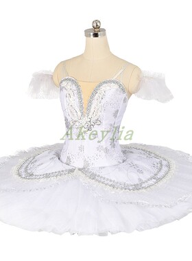 Jina dance银白色芭蕾舞tutu量身定制国际比赛表演出专业手工盘裙