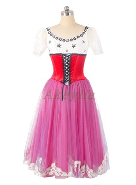 红紫色吉赛尔长裙芭蕾舞专业量身定制Giselle比赛演出园丁的女儿