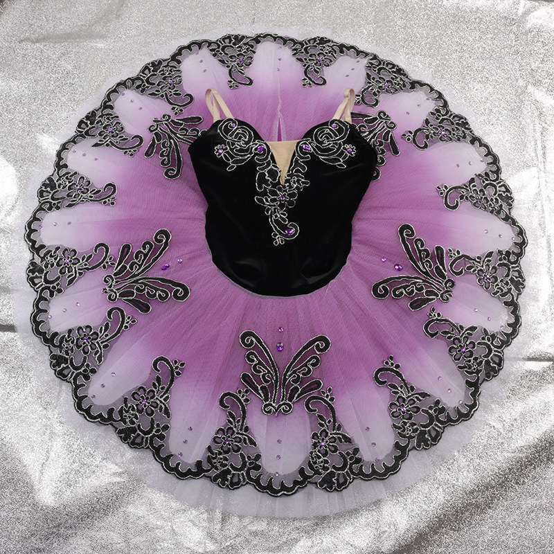 Akeylia 黑紫渐变蕾舞裙tutu定制国际比赛群舞演出服儿童成人款