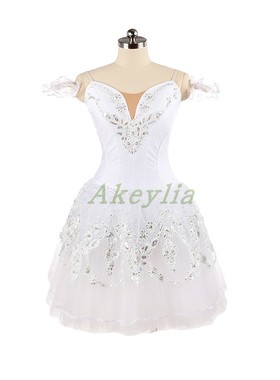 Swan Lake天鹅湖芭蕾裙定制银白色亮片ballet 国际比赛演出孔雀蓝