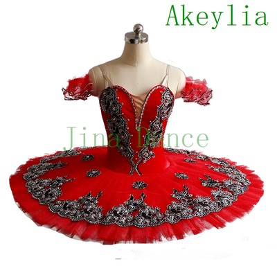 芭蕾舞裙Akeylia红色演出服定制