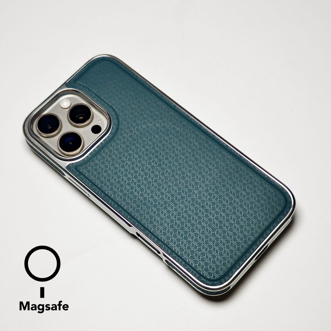 苹果16promax手机壳iPhone15pro全包式电镀边框简约保护壳套亲肤手感菱形格纹皮质个性款轻薄包邮