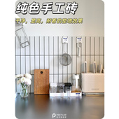 法式 复古浅绿色亮光长条手工砖厨房卫生间餐厅民宿别墅吧台墙面砖