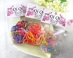 宝宝儿童皮筋发绳发圈 甜美头饰可爱饰品 黑色彩色袋装强拉不断款