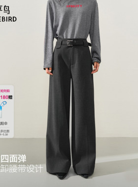 厚款上新太平鸟商场同款26春新款四面弹直筒休闲西装裤A1GBF4154