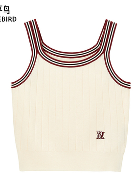 【商场同款】太平鸟女装2024年秋季新款撞边线背心A1EFE3113