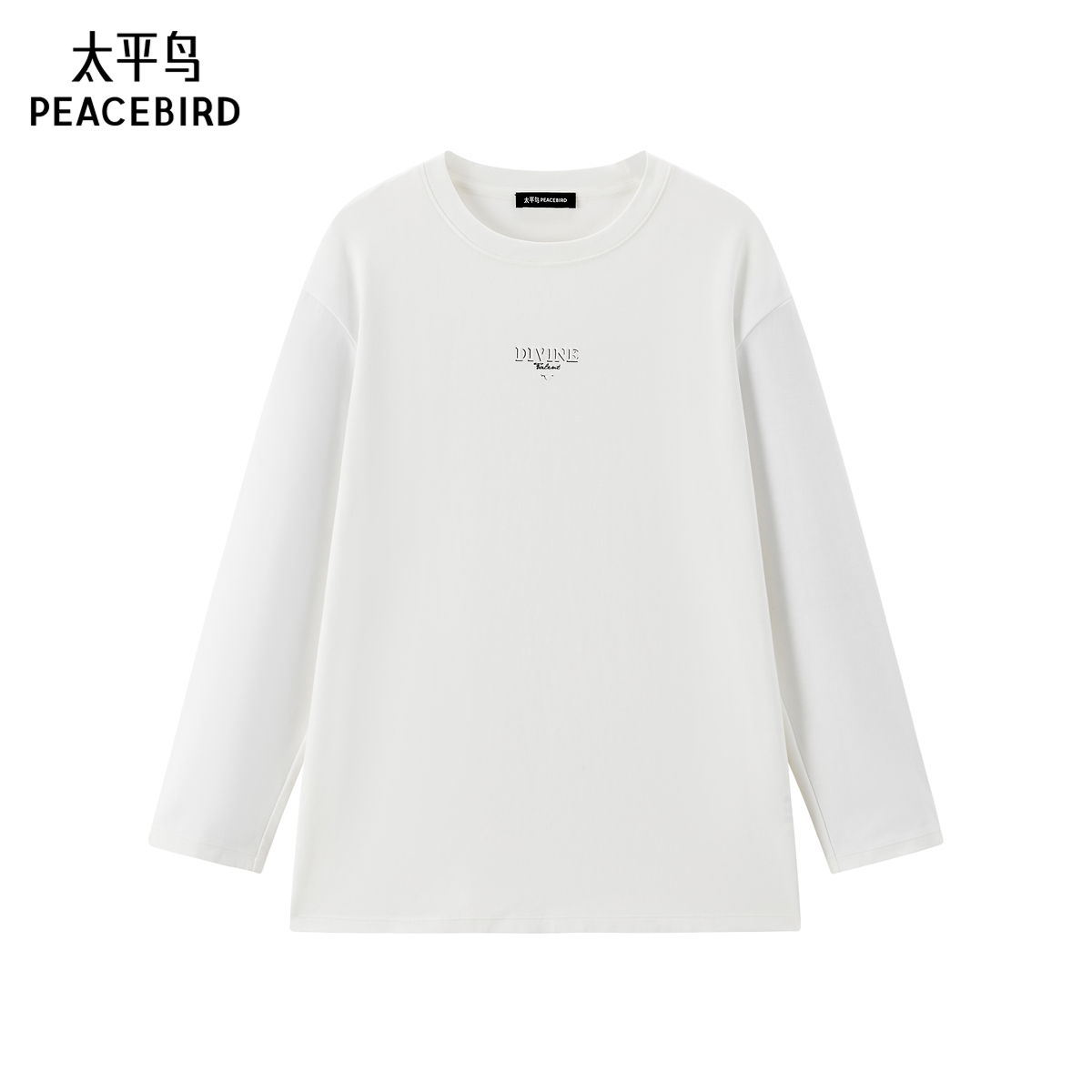 【商场同款】太平鸟 25春秋季新款刺绣字母韩版长袖T恤A1CPF1138