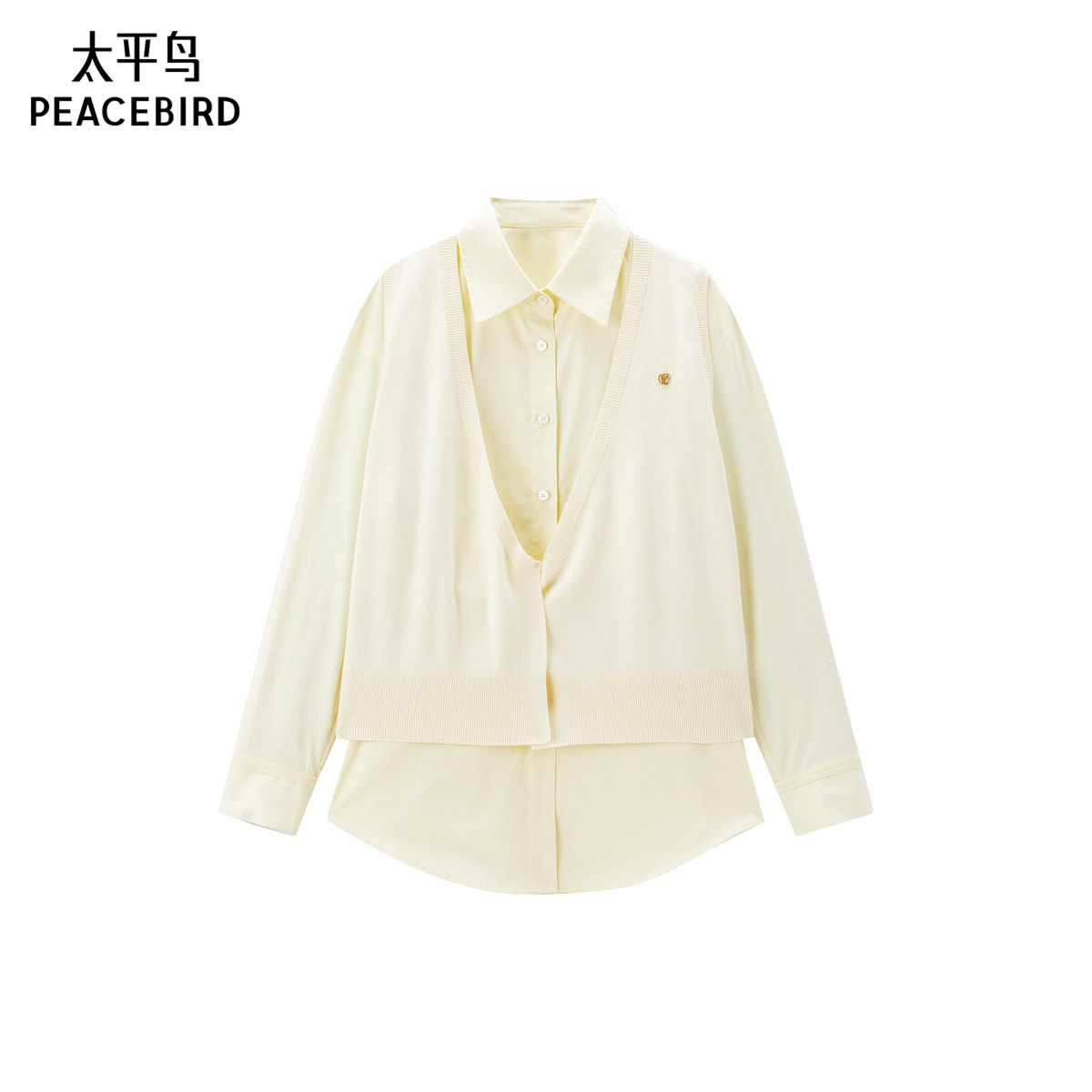 太平鸟系带衬衫